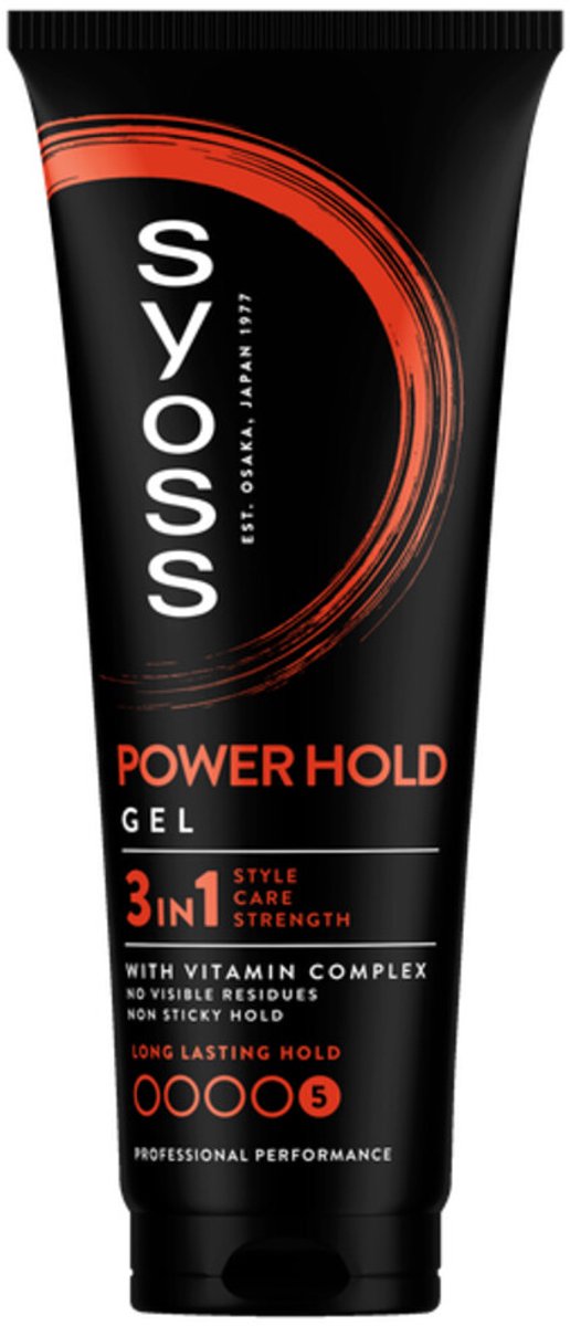 Syoss - Power Hold - Haargel - Extra Sterke Fixatie - 250 ml - 1 stuk
