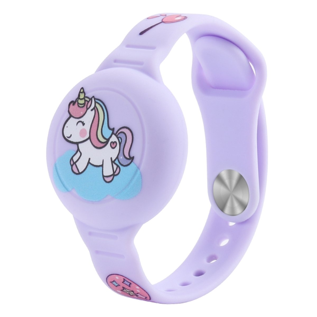 Waterdichte Apple AirTag Armband voor Kinderen - Airtag houder - Verstelbaar - Siliconen Airtag Houder - Paars