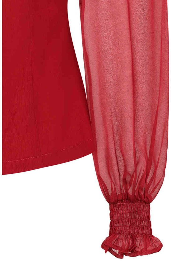 Blouse  bordeaux manches longues transparentes-  Bonnie