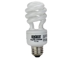 Exo Terra Reptile UVB 100 Tropical Terrarium Lamp, Compact UVB Lamp for Tropical and Subtropical Reptiles, 13 W, E27 Socket, White