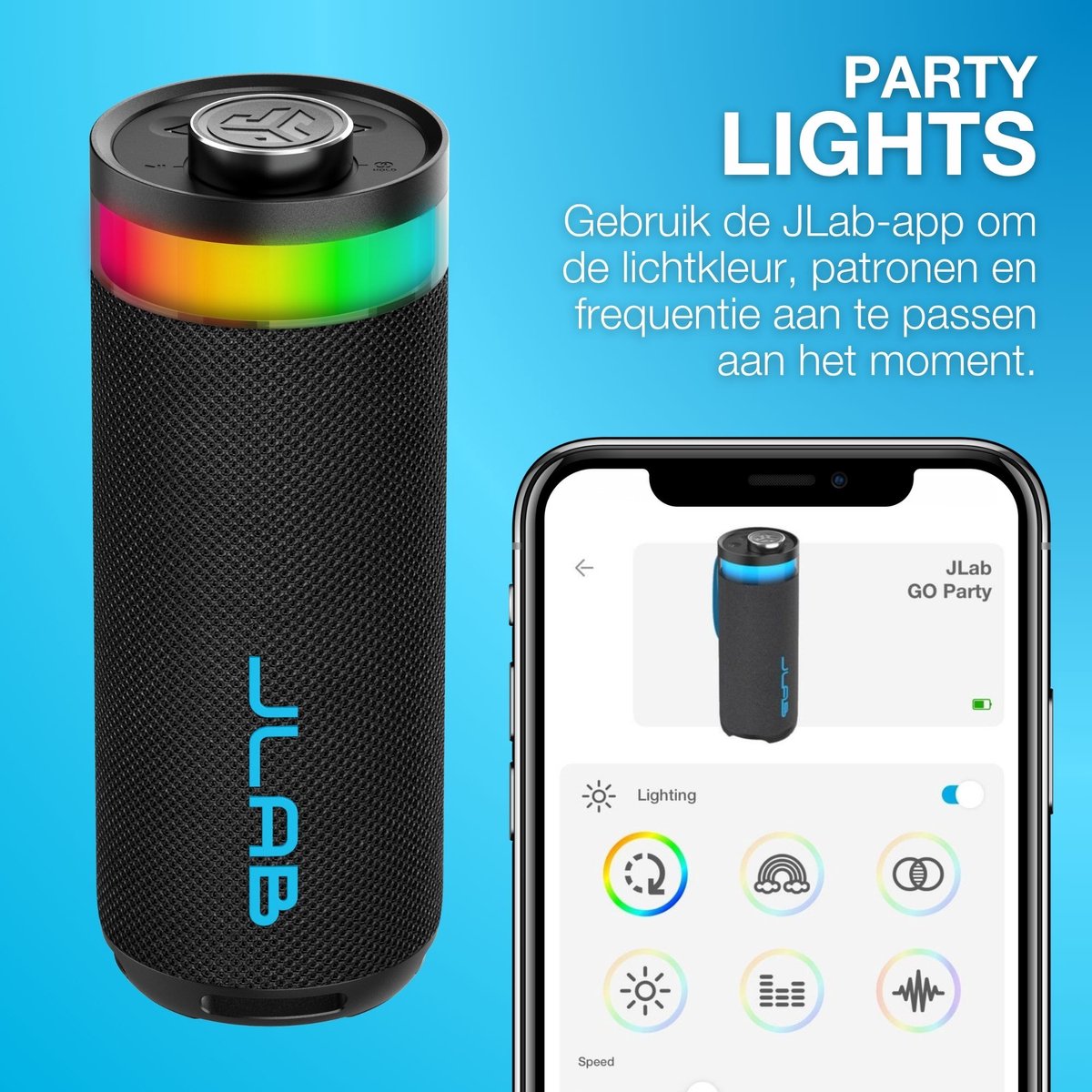 JLab Go Party Enceinte Bluetooth Portable Avec +16H D'autonomie