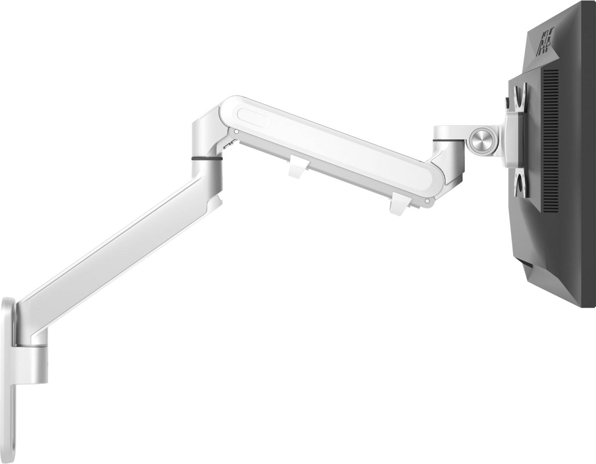 Alberenz® single Monitor arm Muurbeugel Zilver - Monitorbeugel met gasveer - Geschikt voor bevestiging muur - Ergonomisch ontwerp