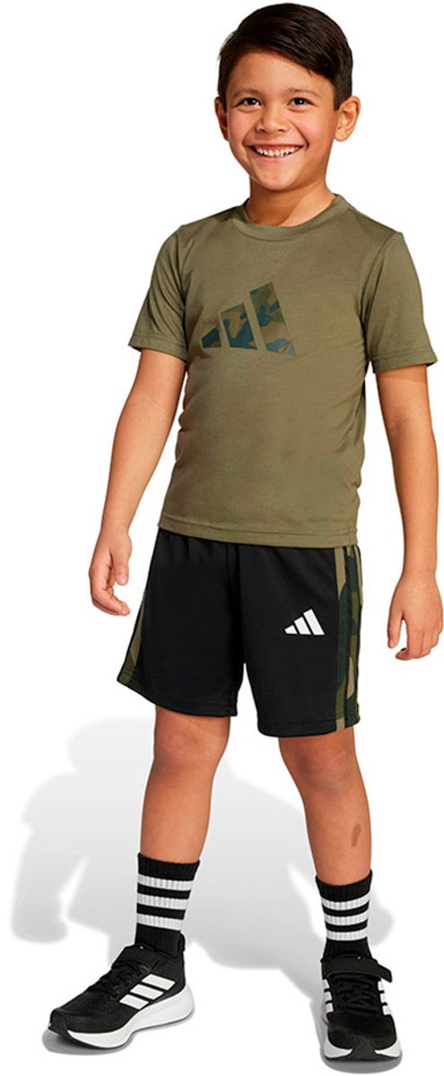 Adidas Train Essentials Camo Print Set 3-4 Years Kinderen Olijf