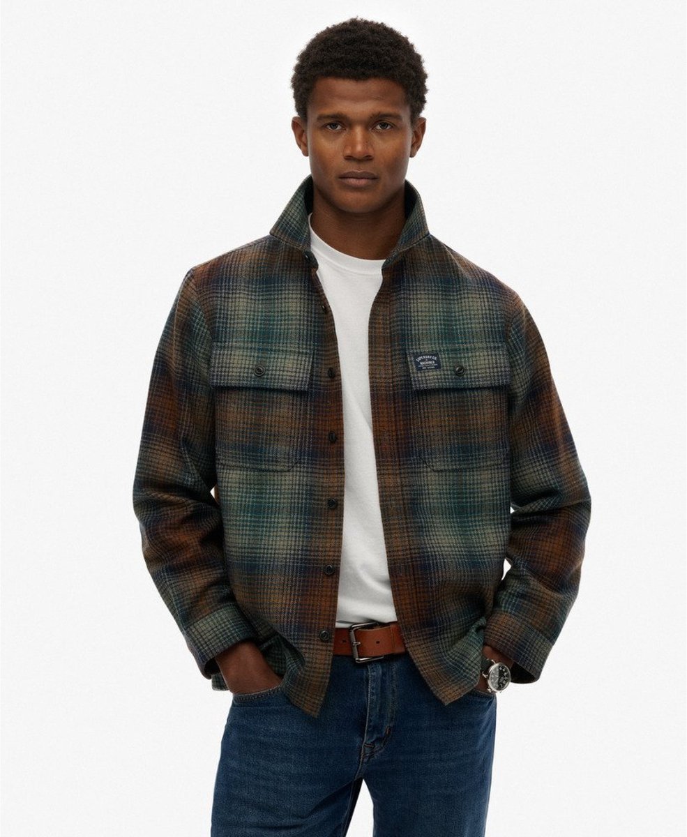 Superdry Overshirt Miller Wool Blend Ombre Multicolour – Heren Multicolor