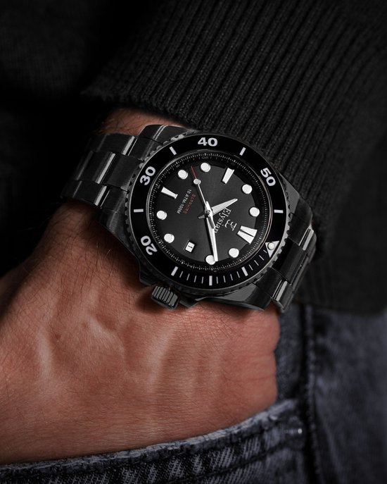 Montre homme Elysian Zwart 42 mm - Acier 316L - 10 ATM - Seiko