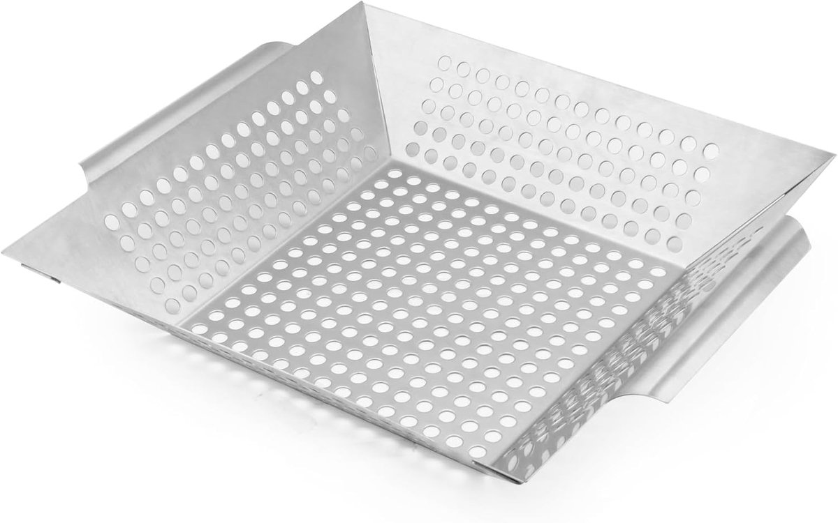 Barbecue gereedschapset - Vierkante RVS Bratplaat, 35x30.5x6.5cm voor Outdoor BBQ