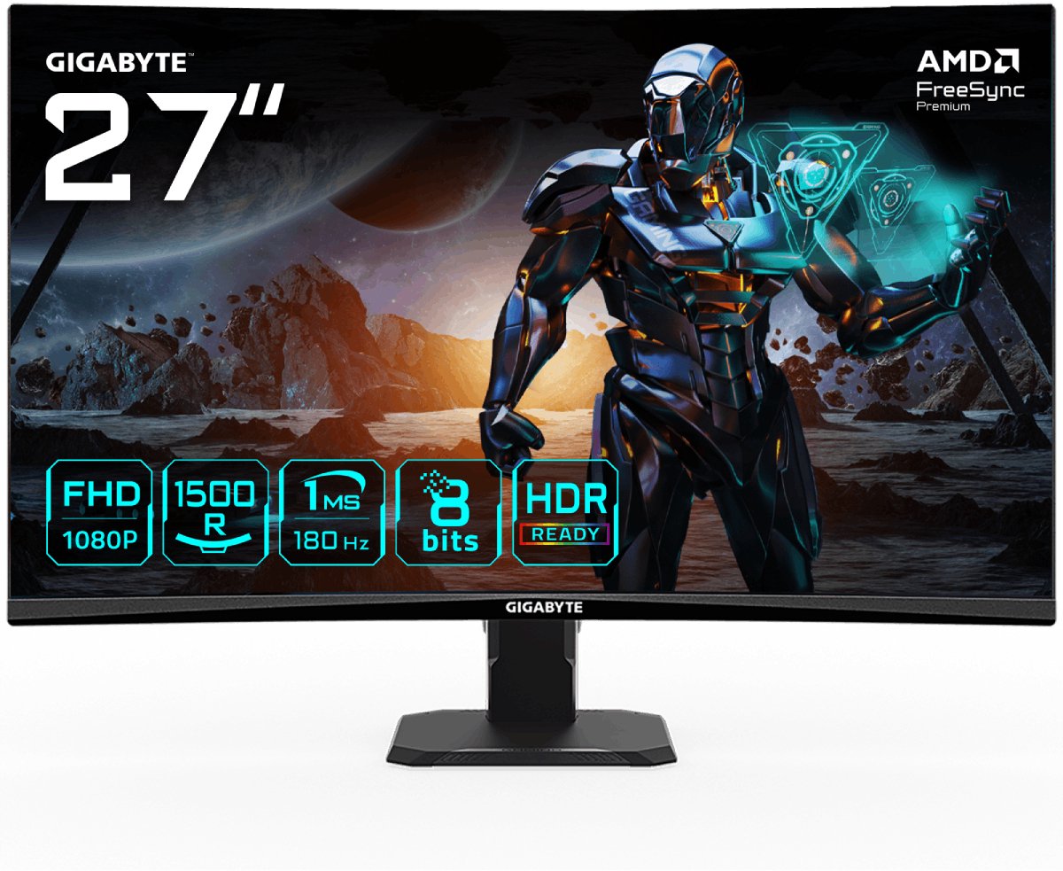 Gigabyte GS27FC - Curved Full HD LCD Gaming Monitor - 180Hz - Product - €141,27