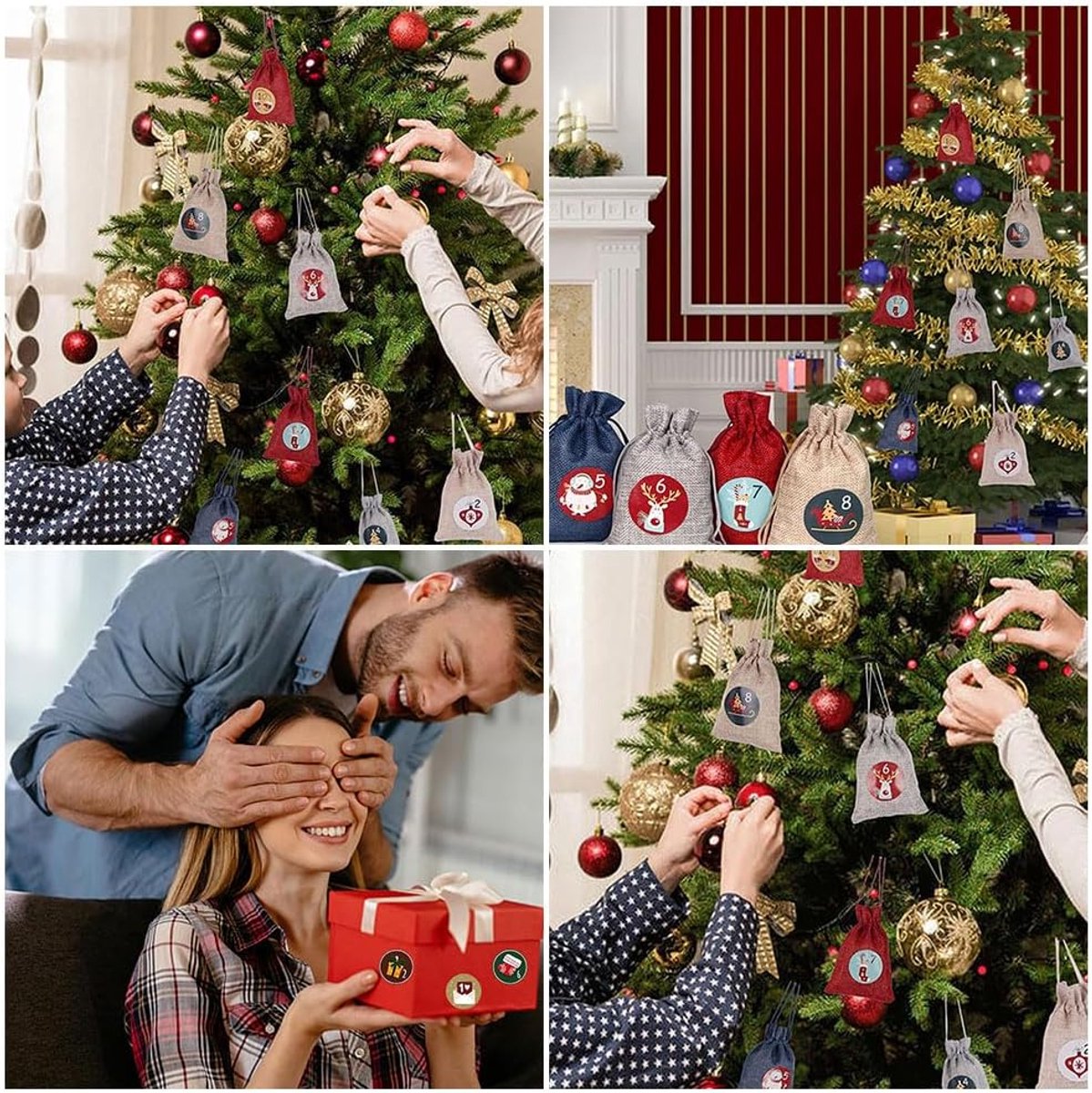 Adventskalender Cijfers,Stickers Adventskalender voor Kerstmis,10 Vellen Kerststickers Christmas Advent Kalender Number Stickers,Decoratieve Kerststickers,1-24 Cijfers Etiketten knutselen Kerstmis — afbeelding 8