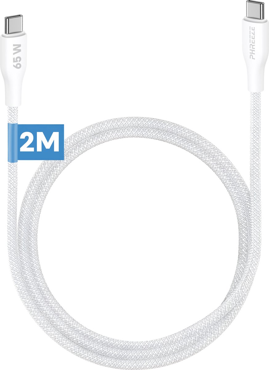 Usb C kabel - 2 meter - 65w - oplader - oplaadsnoer - Kabel usb C naar usb c - snellader