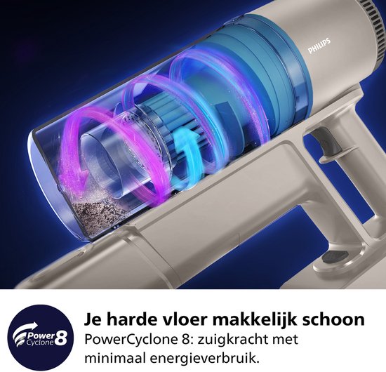 Philips Steelstofzuiger Draadloos XC2011/01 - Zuigmond met LED verlichting - Zonder Zak - Incl Handstofzuigerfunctie - Alle Vloertypen - Lichtgewicht