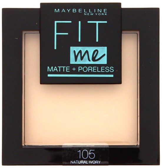 Maybelline New York - Fit Me Matte + Poreless Powder - 105 Natural Ivory - Matterend Poeder welke Poriën Zichtbaar Verkleind - 9 gr.