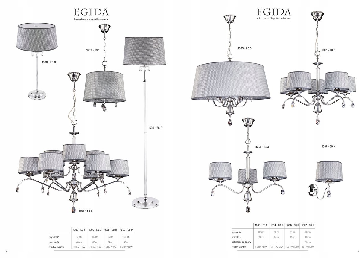 EGIDA Klassieke Chroom Kroonluchter 9-armig 100cm