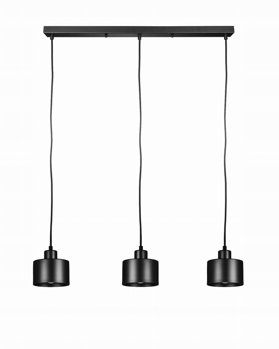 Driepunts Hanglamp Zwart - Verstelbare Hoogte - Loft Stijl