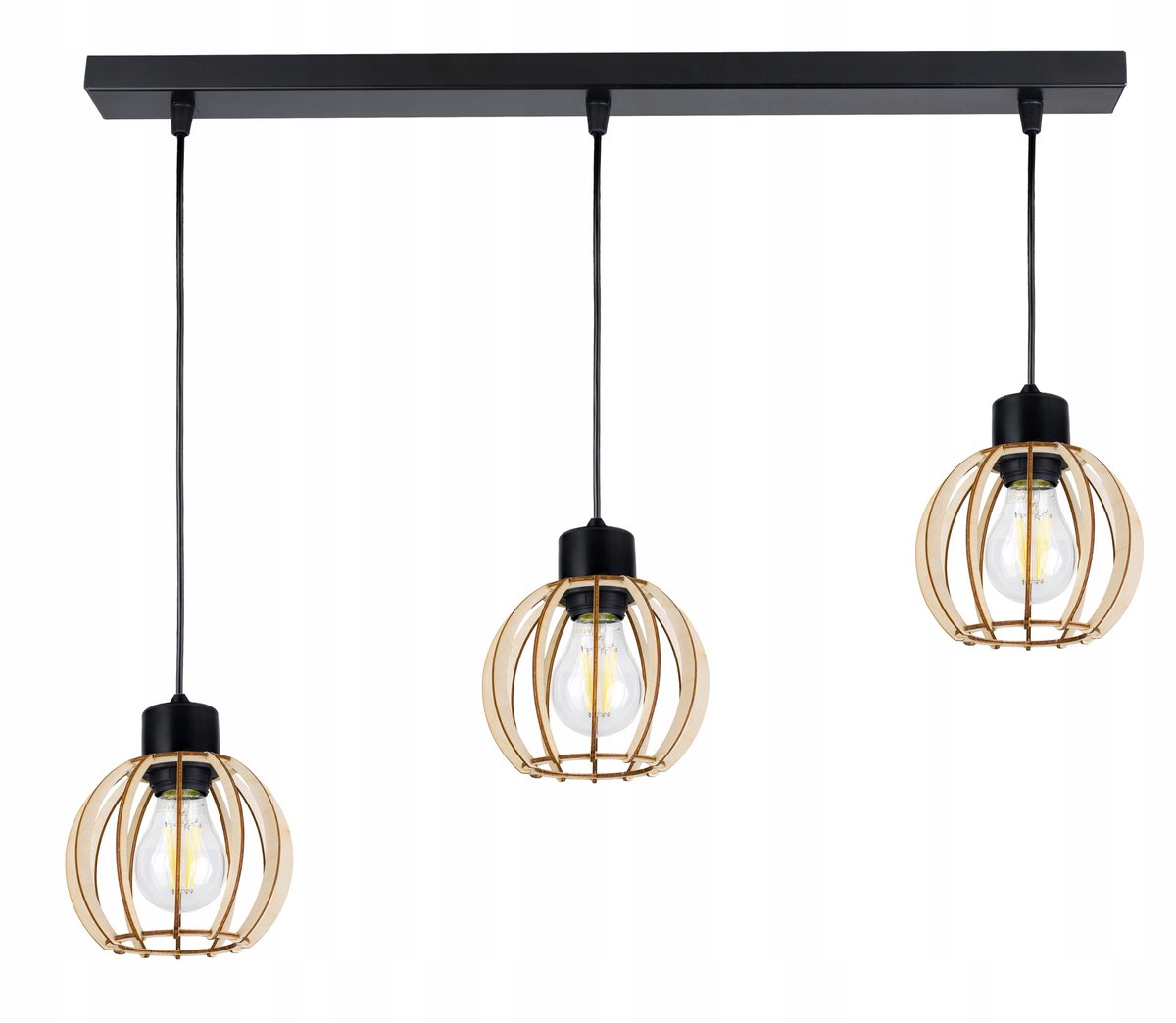 Hanglamp Loft Hout 3xE27