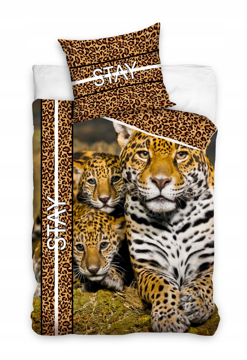 Katoenen dekbedovertrek 160x200 - Afrikaanse dierenprint