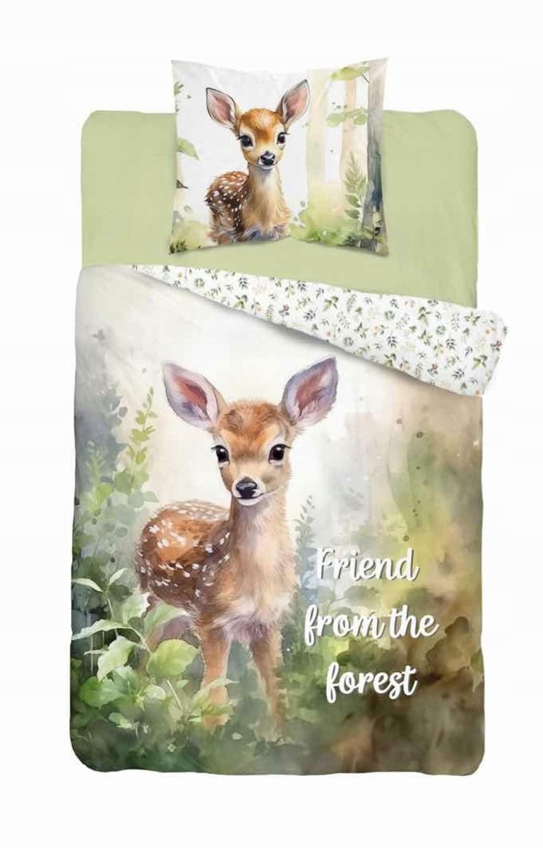 Detexpol Kinderbeddengoed 140x200cm - Hertje Print - 100% Katoen
