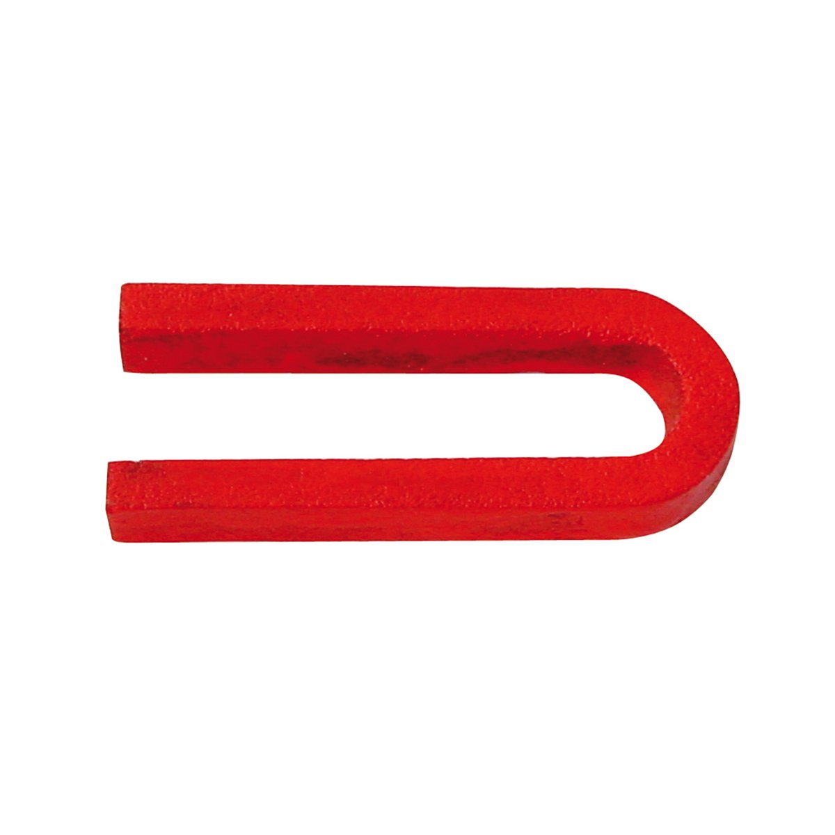 Magneet, rood, U-vormig, voor het sorteren van ijzeren onderdelen uit het vijlsel, 75 mm