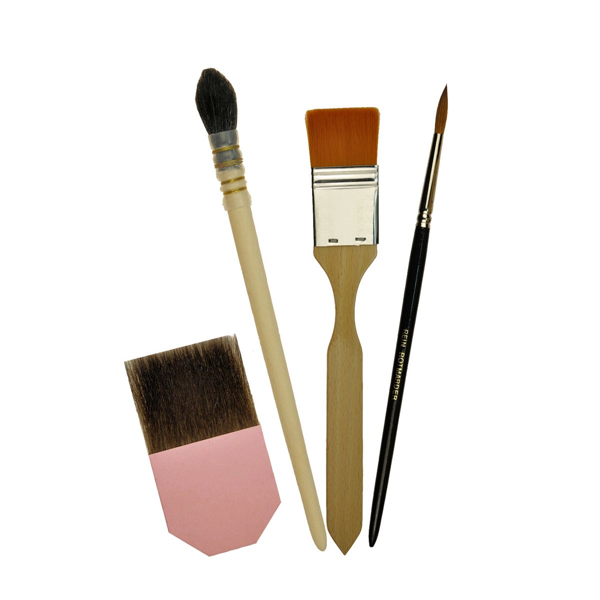 Penselenset - voor alle verguld- en oppervlaktebewerkingen - 4-delig