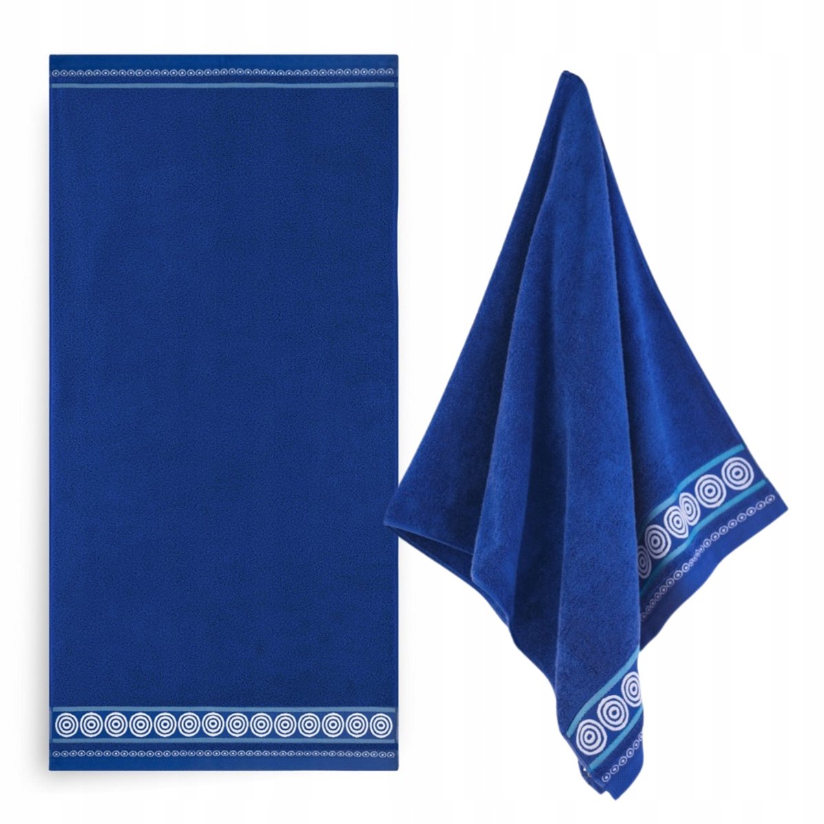 Zwoltex Rondo 2 Handdoek Blauw 50x90cm - Zacht Egyptisch Katoen
