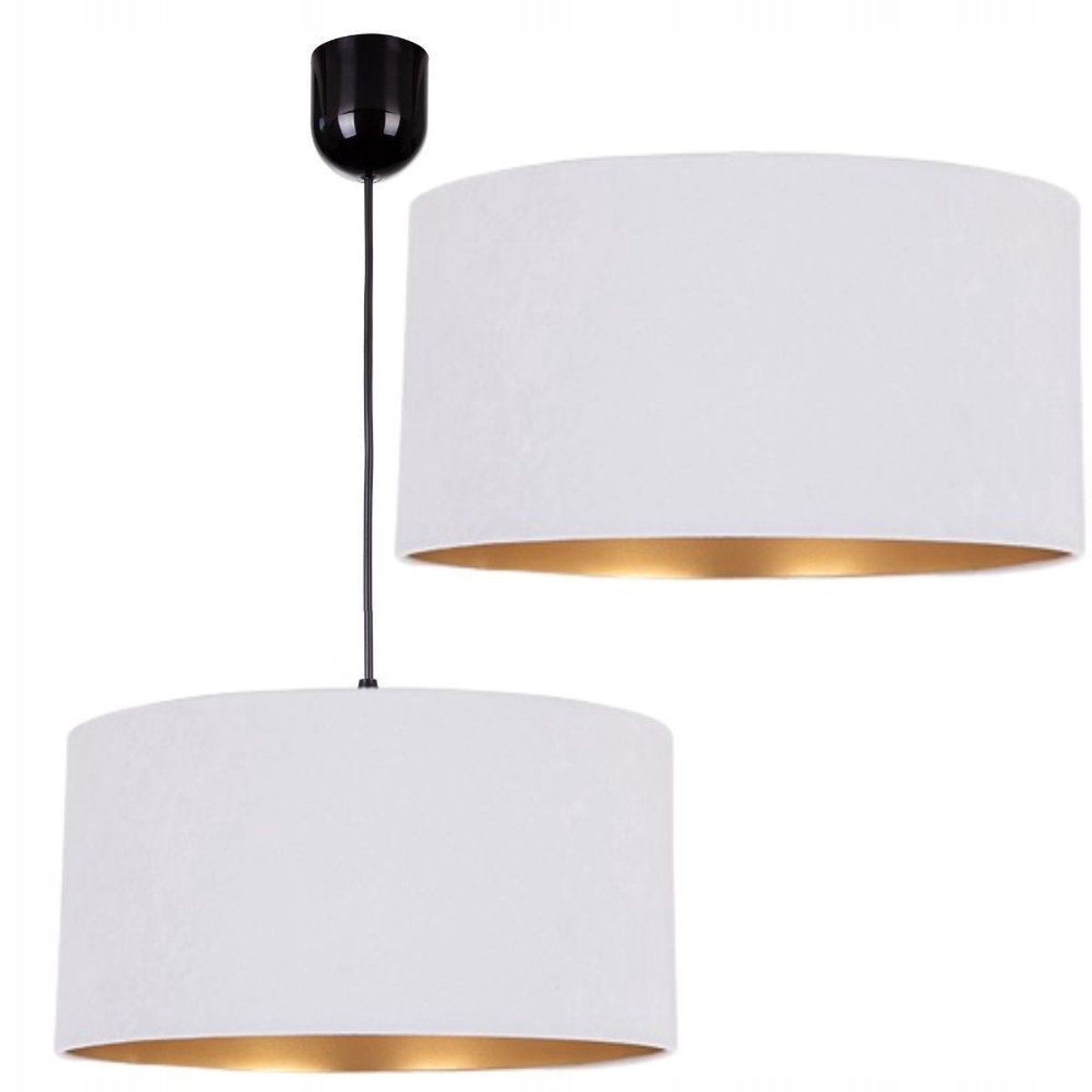 Moderne Fluweel Hanglamp Goud 40cm XXL LED