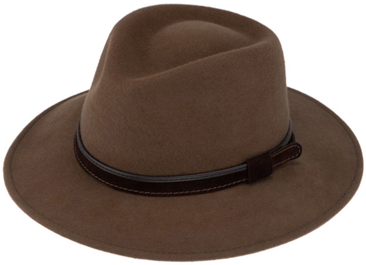 Wolvilten hoed Traveller Waterproof en Crushable (opvouwbaar) kleur Cognac maat 57