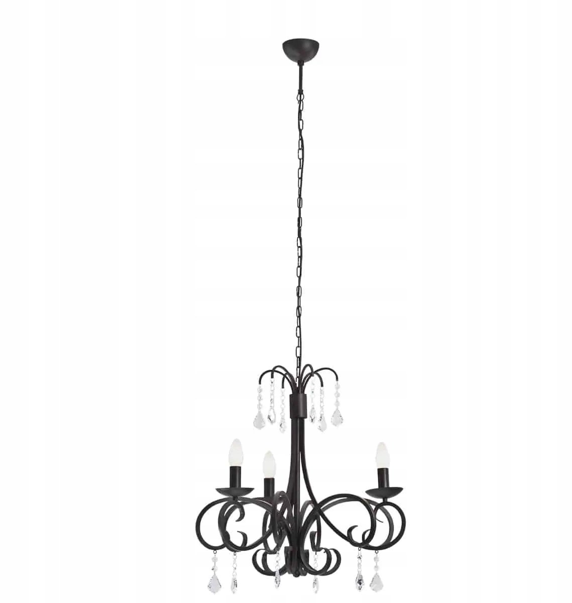 Chique zwarte hanglamp DIADEMA 6272 met kristal - E14