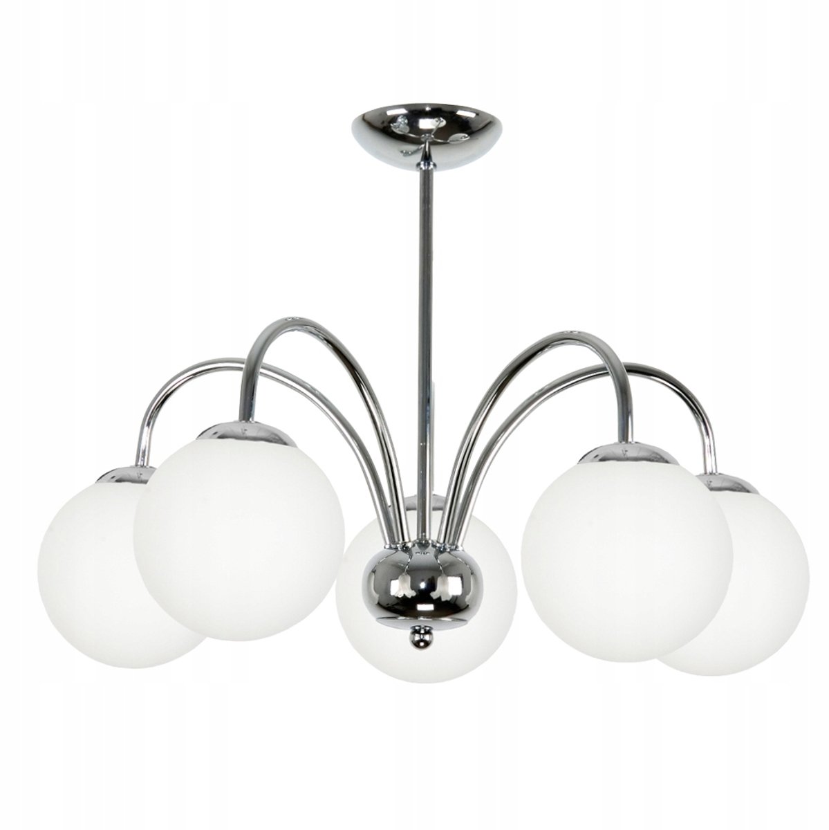 Glamour Hanglamp Chroom Wit 5xE14 - Stijlvolle Salonverlichting