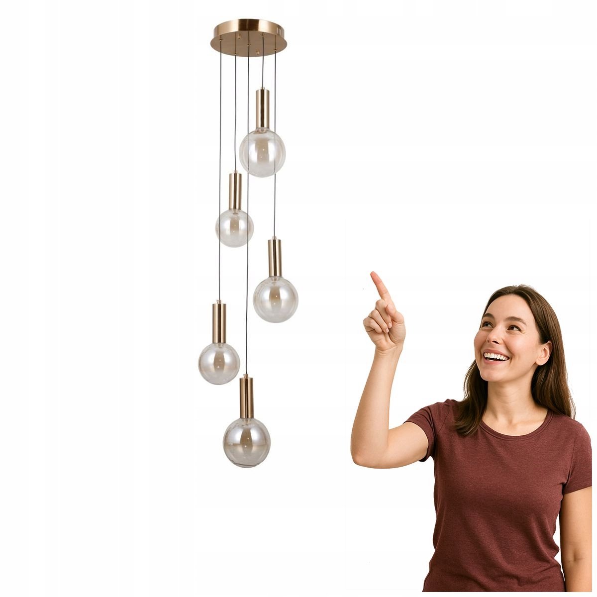 STRELA LED Hanglamp Goud 25W - Stijlvolle Verlichting voor Woonkamer