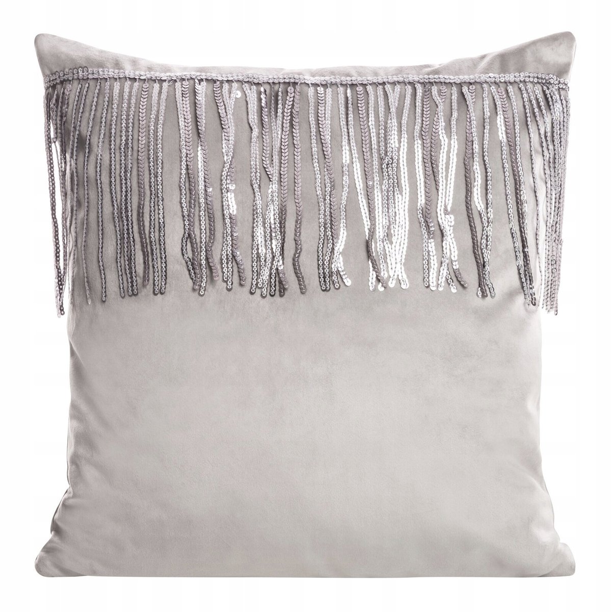 Sierkussens Jasper 45x45 cm - Grijs met Paillettenband