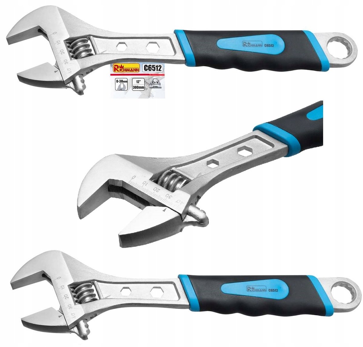 Verstelbare Zwedse Sleutel 12" (305mm) 0-33mm CR-V