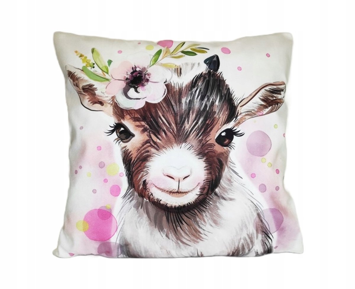 Decoratieve Kussensloop 45x45cm - Folk Schaap & Bloemen