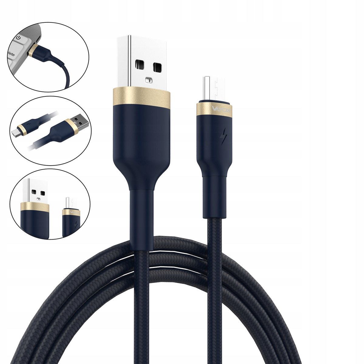 Vayox USB naar Micro USB Kabel 1m Blauw - Snel Laden & Data