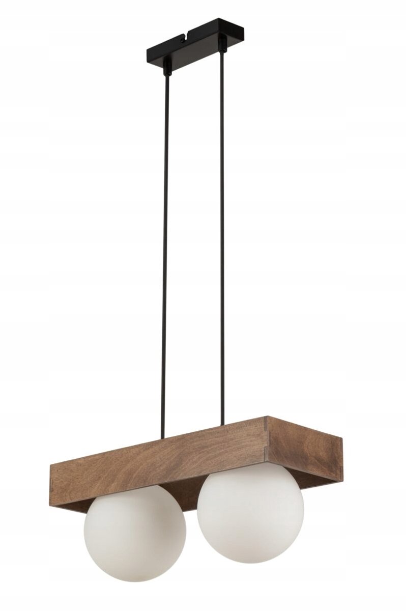Sigma Bloom Hanglamp 33664 - Hout & Wit - 2 lichtpunten