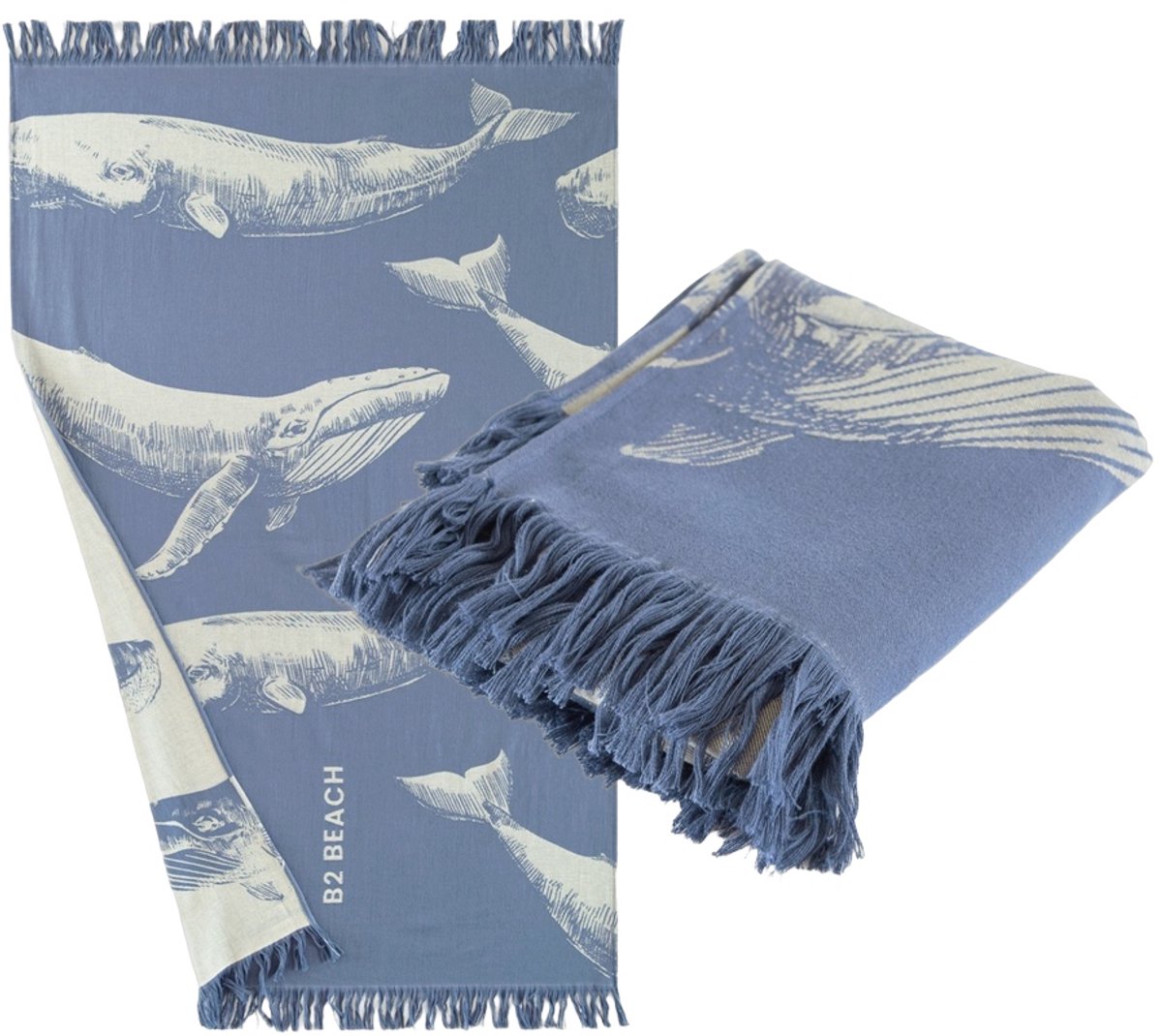 Zwoltex OCEANS strandlaken met franjes, 100x160cm, 220g, katoen