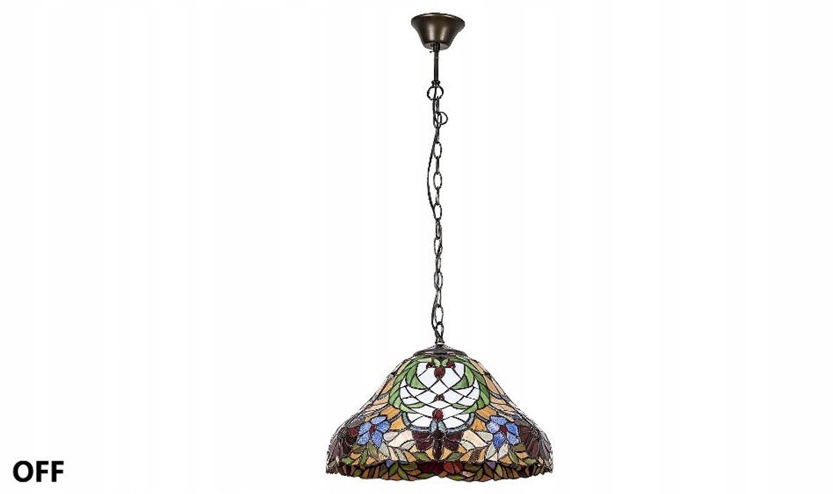 Rabalux Mirella 8086 Hanglamp - Klassiek metaal en Tiffany-glas