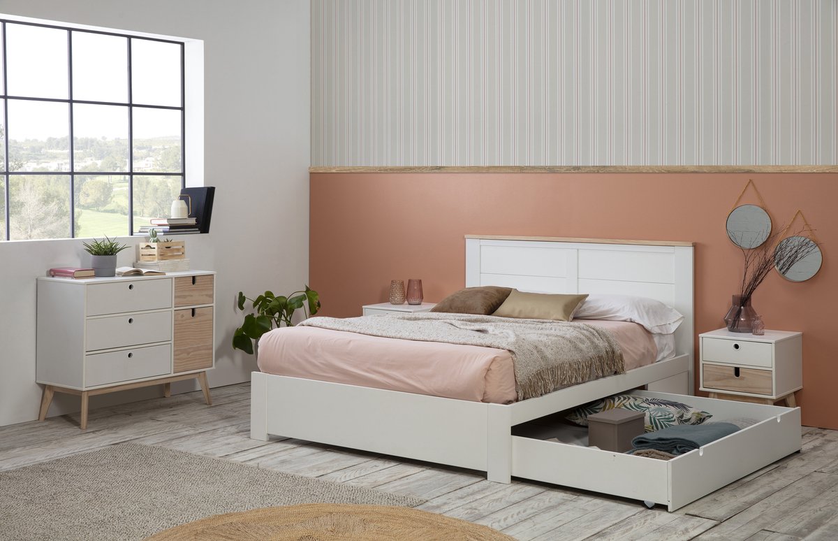 Marckeric - Bed Gabi - Wit - 208x173x100cm