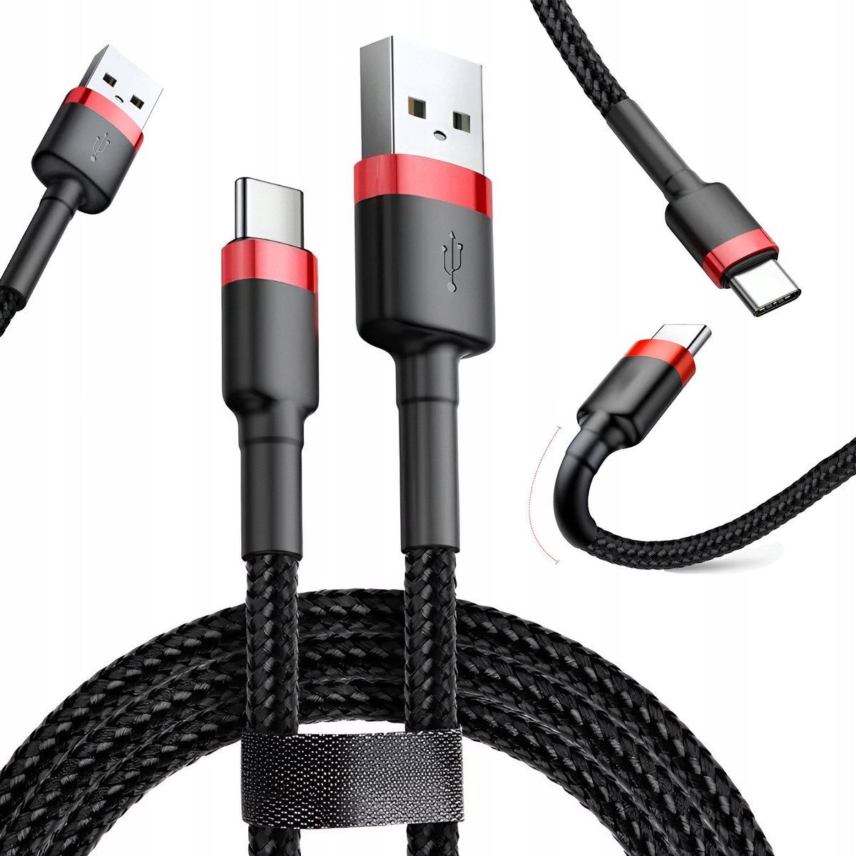 2m USB C-kabel Quick Charge 3.0 Snel laden en gegevensoverdracht