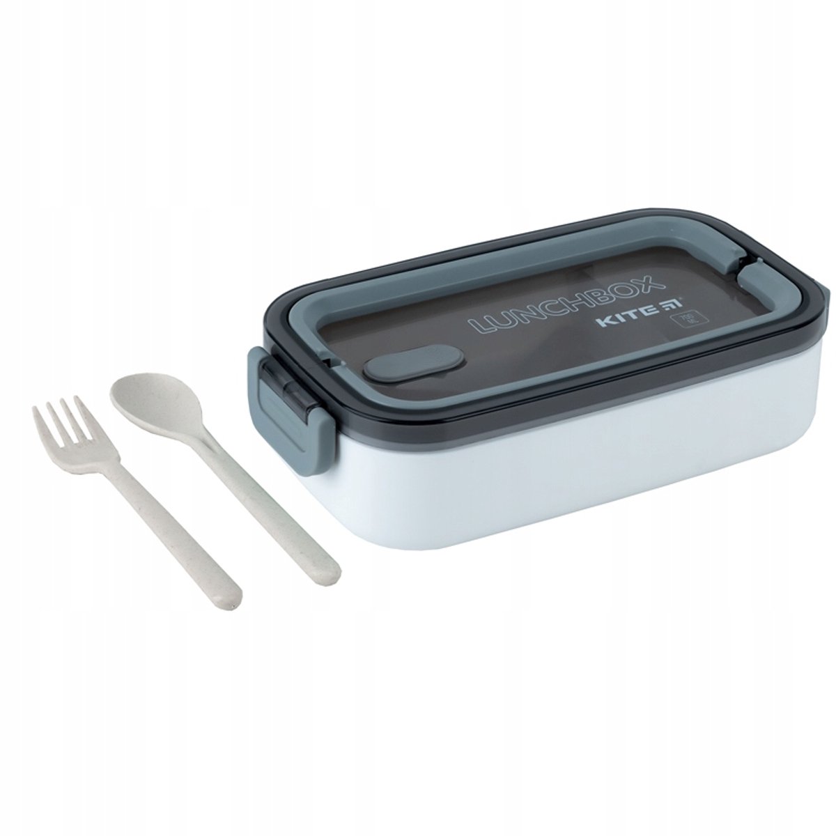 Lunchbox Kite 700ml met Vakjes en Bestek - Wit
