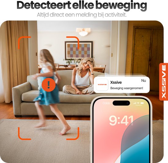 Xssive - WiFi Camera - Binnen Camera met Belfunctie, Scherm en App - IP Camera met Videobellen - Ideaal als Senioren Camera, Babyfoon & Huisdiercamera (Hondencamera) - Full HD - Pan-Tilt - Draaibaar 360 Graden - Nachtzicht - Zonder Abonnement van Xssive — afbeelding 5