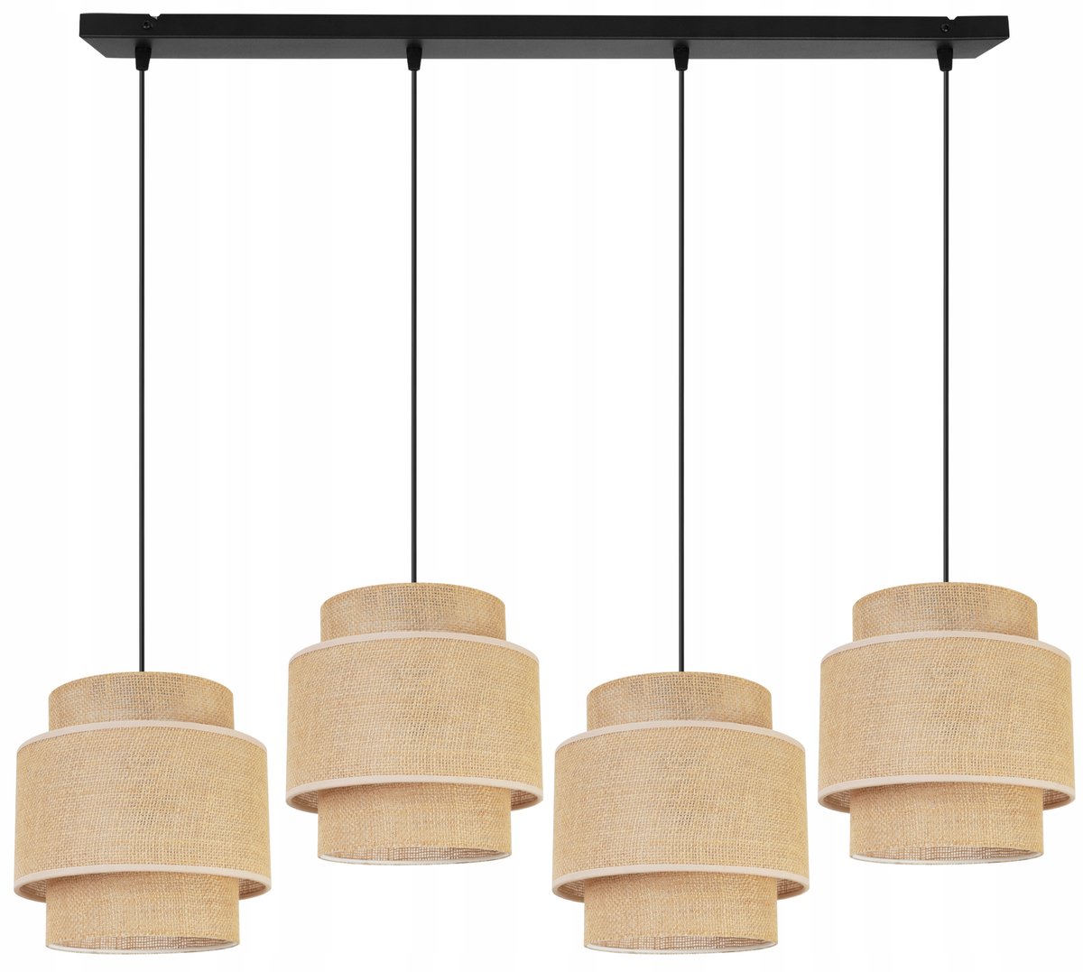 Boho Hanglamp Jute Zwart/Beige - Stijlvolle Verlichting voor Woonkamer
