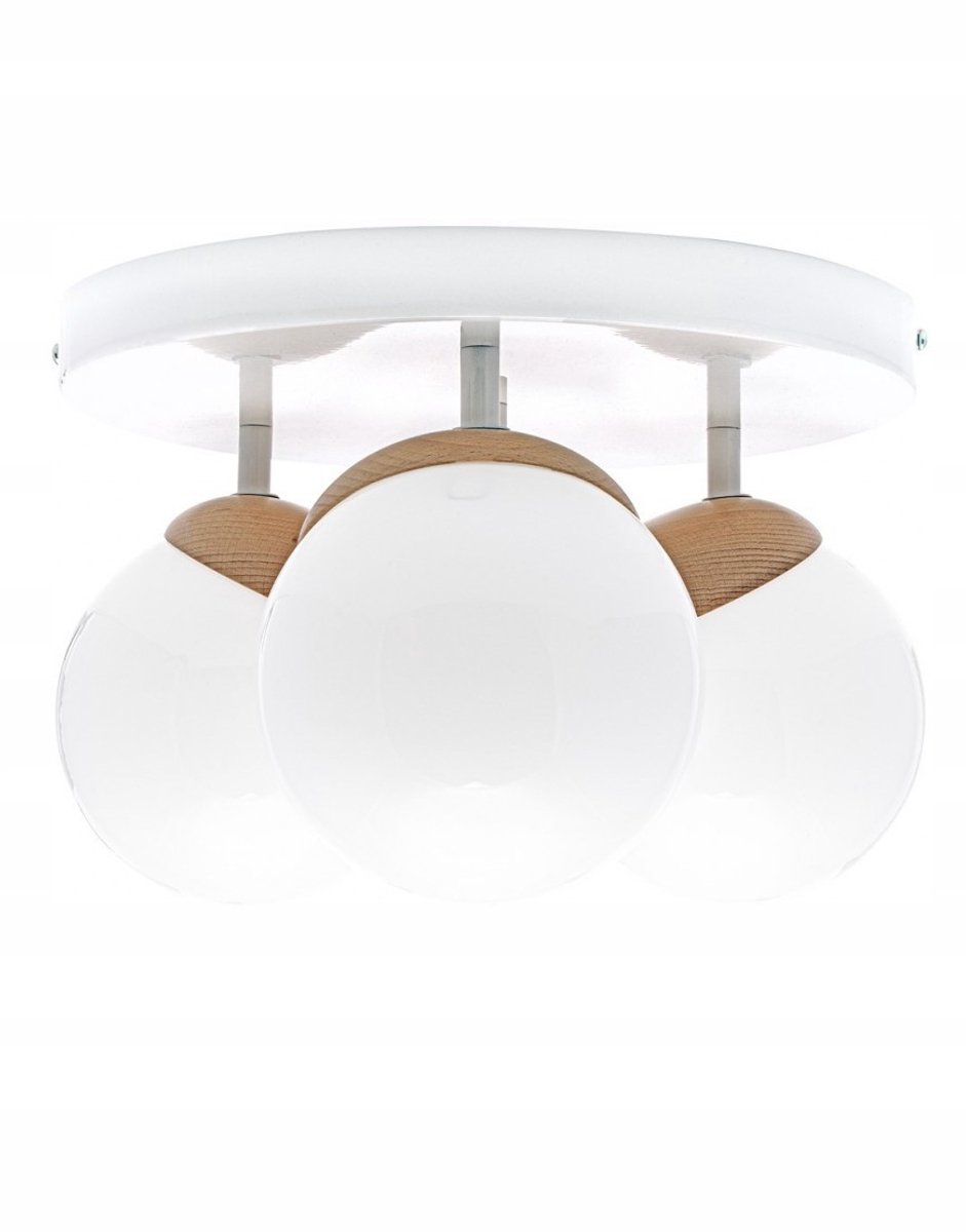 Milagro Sfera Wood Plafondlamp 3xE14 Wit - Stijlvol en Modern