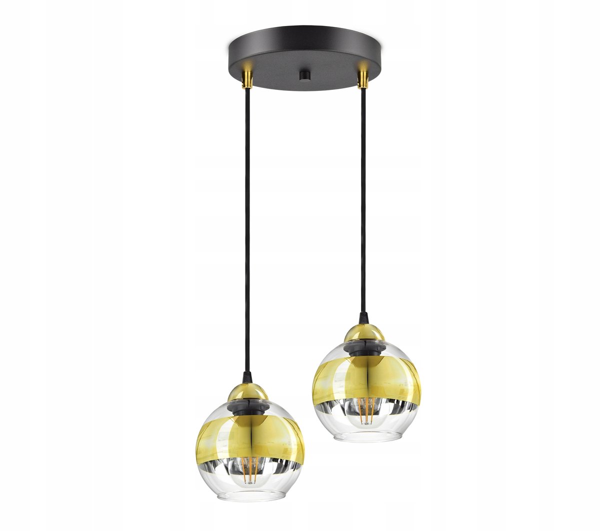 Zwart Goud Glazen Hanglamp - Stijlvol Interieur Verlichting