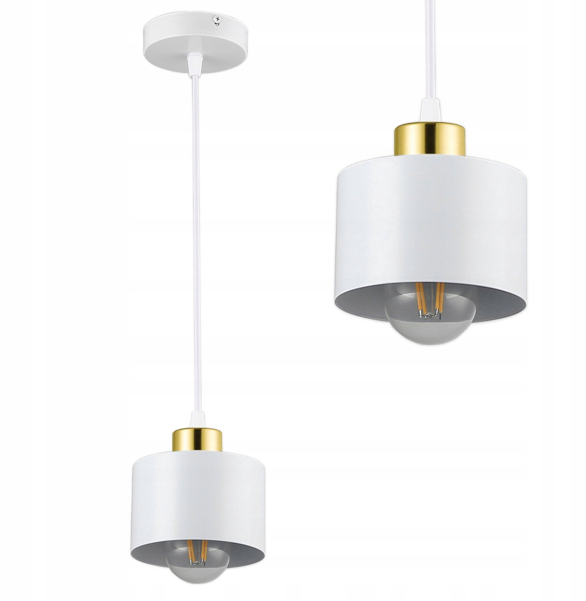 Goudwitte hanglamp met E27 fitting, LOFT design