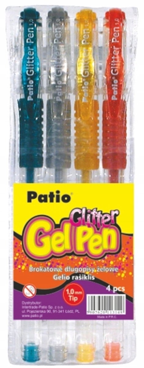 Glitter Gel Pennen Set - 4 Kleuren in Etui