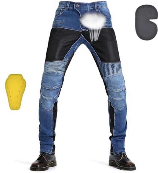 Ademende Elastische Motorbroek voor Heren - Veiligheid en Comfort tijdens Fietstochten en Buitensporten