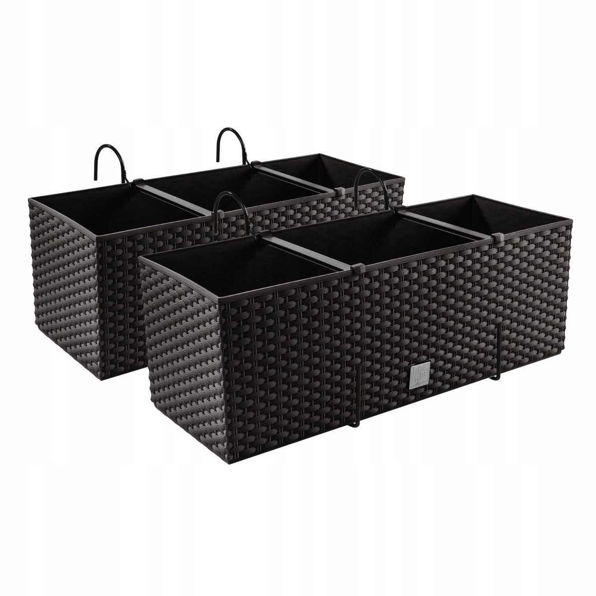 2x Balkonbak DRT500 Umbra - Kunststof, 51,5cm, Inclusief Haken