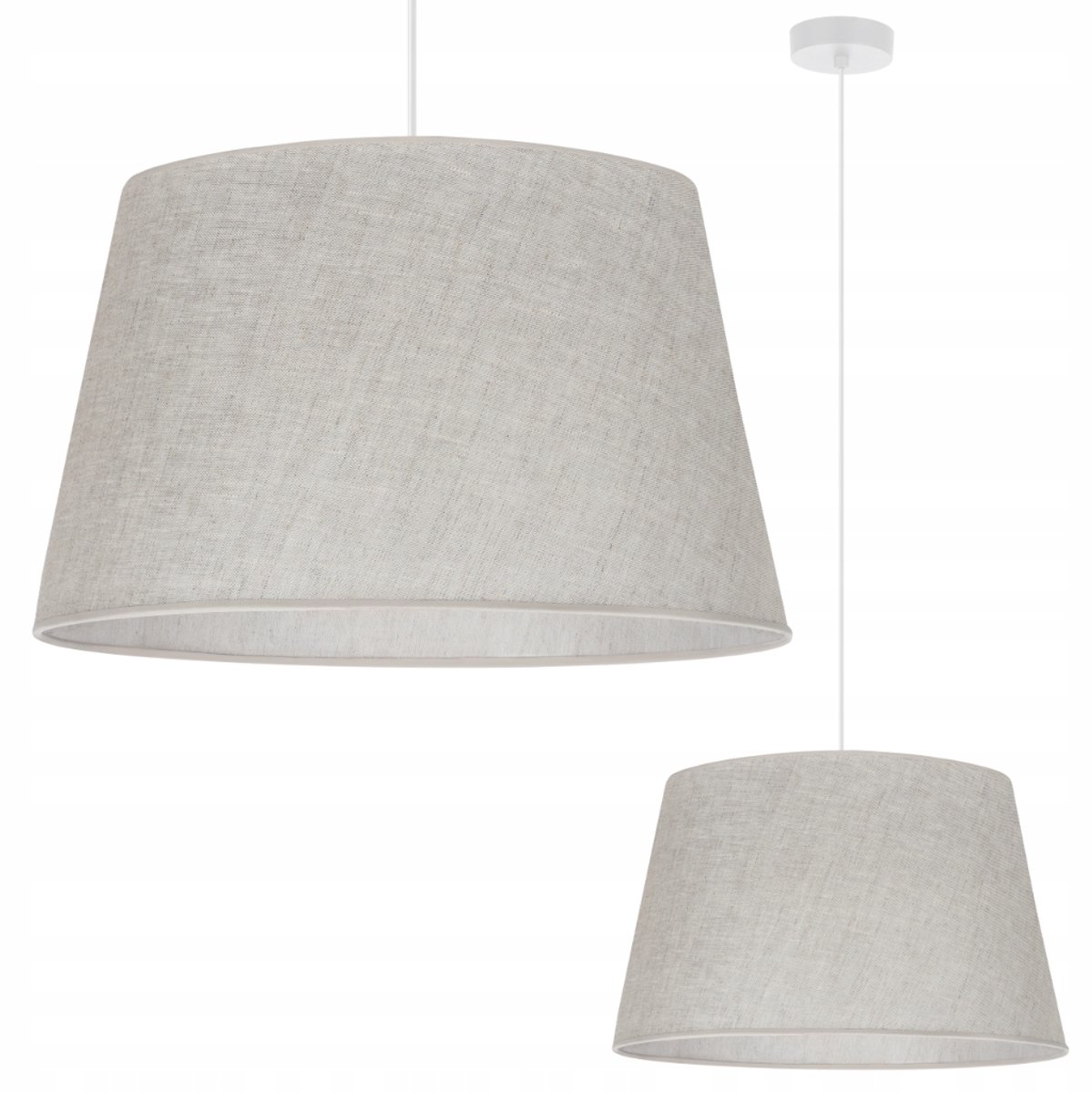Beige Boho Lampenkap Hanglamp E27 Grote Kegel Linnen Stijlvol
