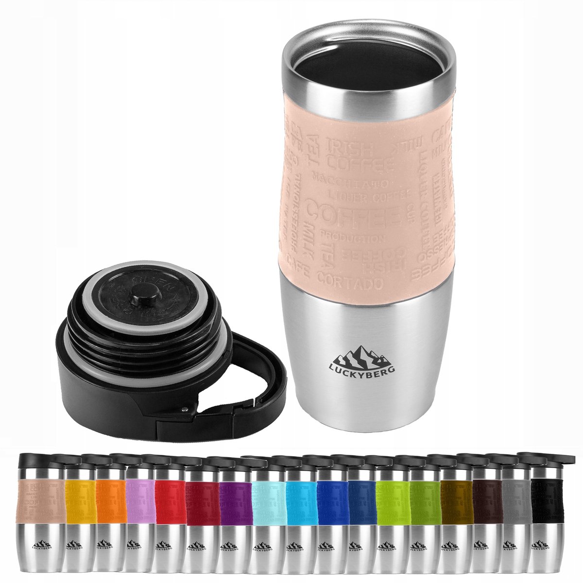 LUCKYBERG Thermosbeker RVS 400ml - Houdt tot 6 uur warm