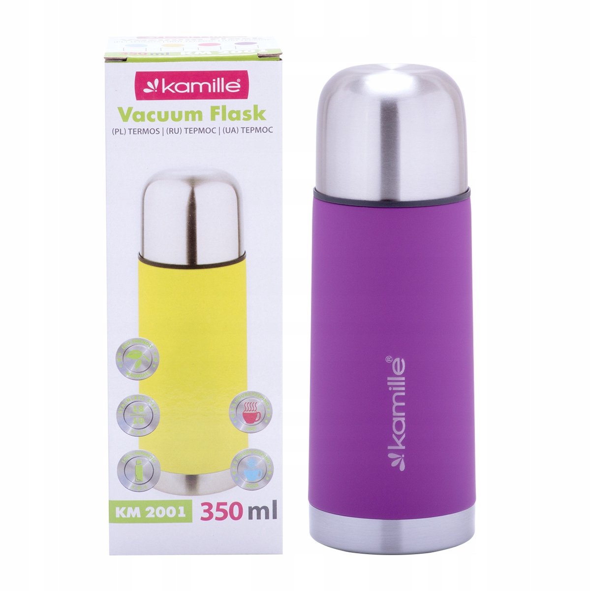 Kamille Thermosfles 350ml RVS - Anti-slip & Lekvrij