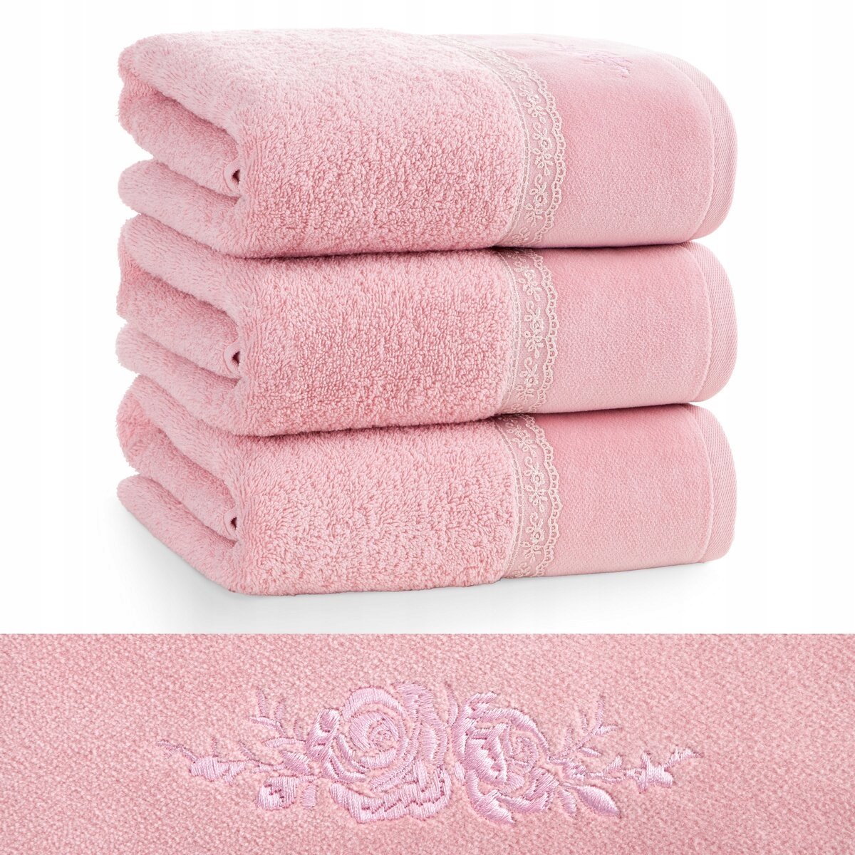Zachte Katoenen Badhanddoek 70x140 cm - Roze - Cadeau